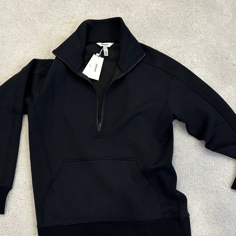 SPANX Black Zip-Up Top